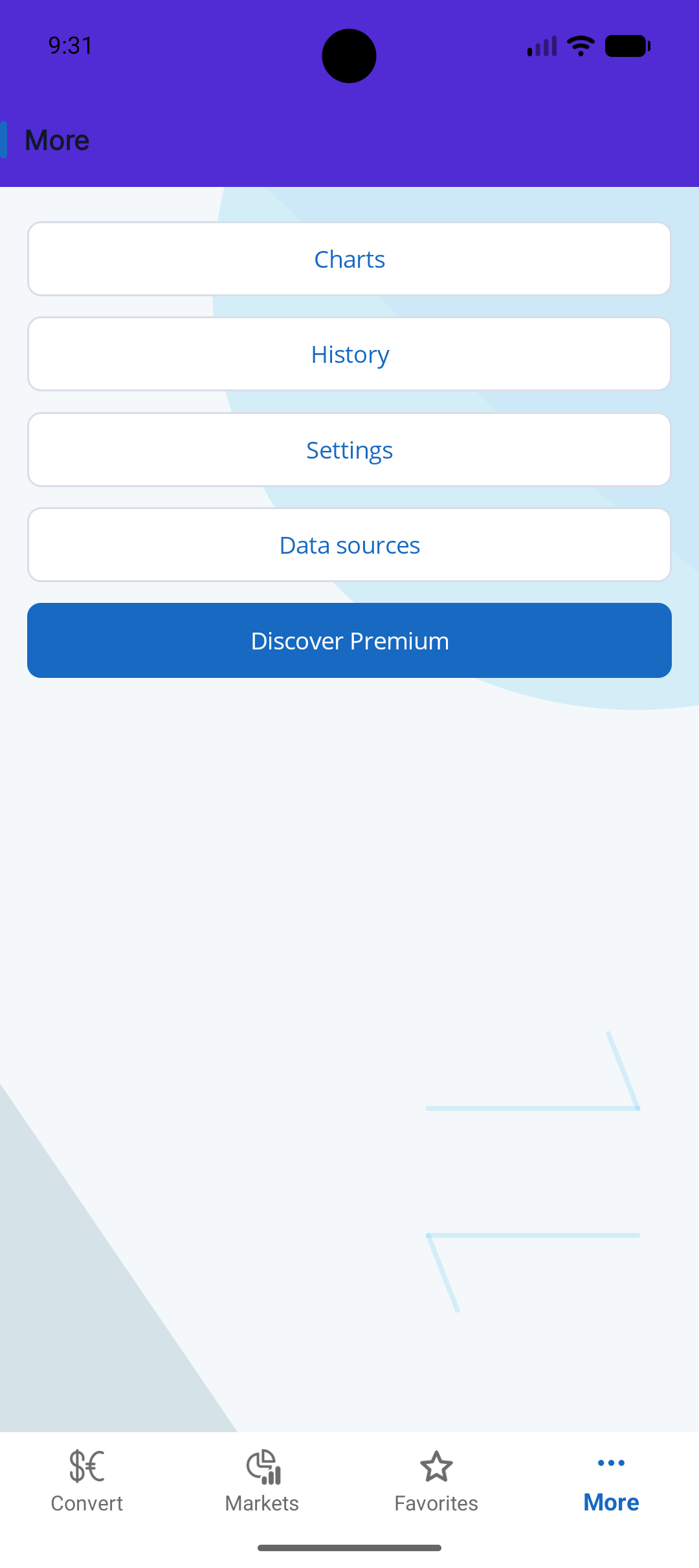 Menu delle funzioni aggiuntive di Exchy